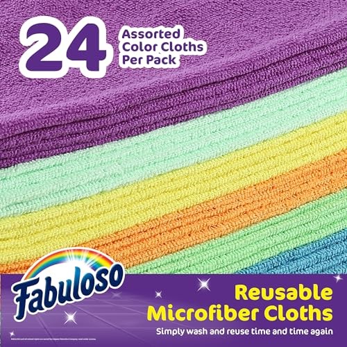 Fabuloso Microfiber Cleaning Cloths Rainbow 24PK