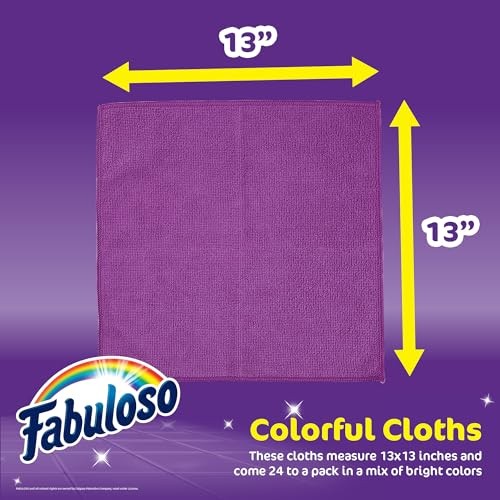 Fabuloso Microfiber Cleaning Cloths Rainbow 24PK