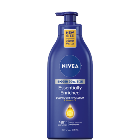 NIVEA Essentially Enriched Body Lotion for Dry Skin with Hyaluronic Acid and Almond Oil  20 Fl Oz