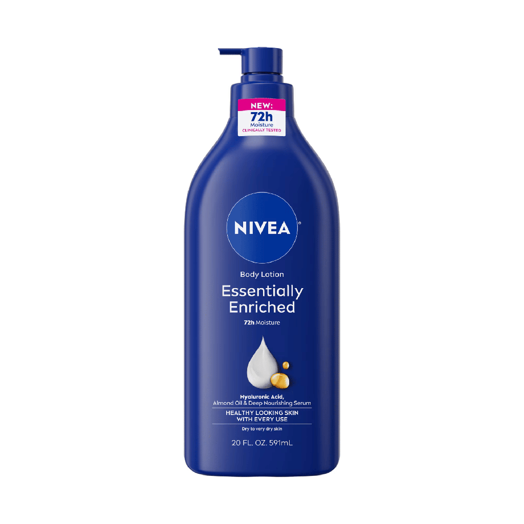 NIVEA Essentially Enriched Body Lotion for Dry Skin with Hyaluronic Acid and Almond Oil, 591 mL