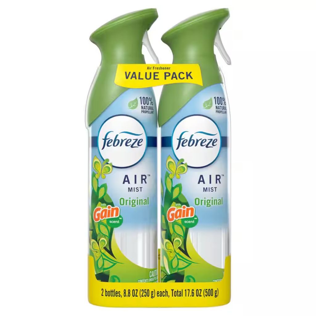 Febreze – Désodorisant en spray, parfum Gain Original, lot de 2 × 250 g