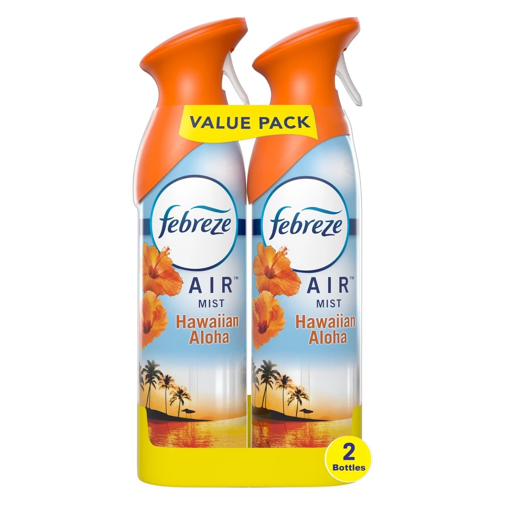 Febreze Air Mist Air Freshener Spray  Hawaiian Aloha Scent  8.1oz 2 Count