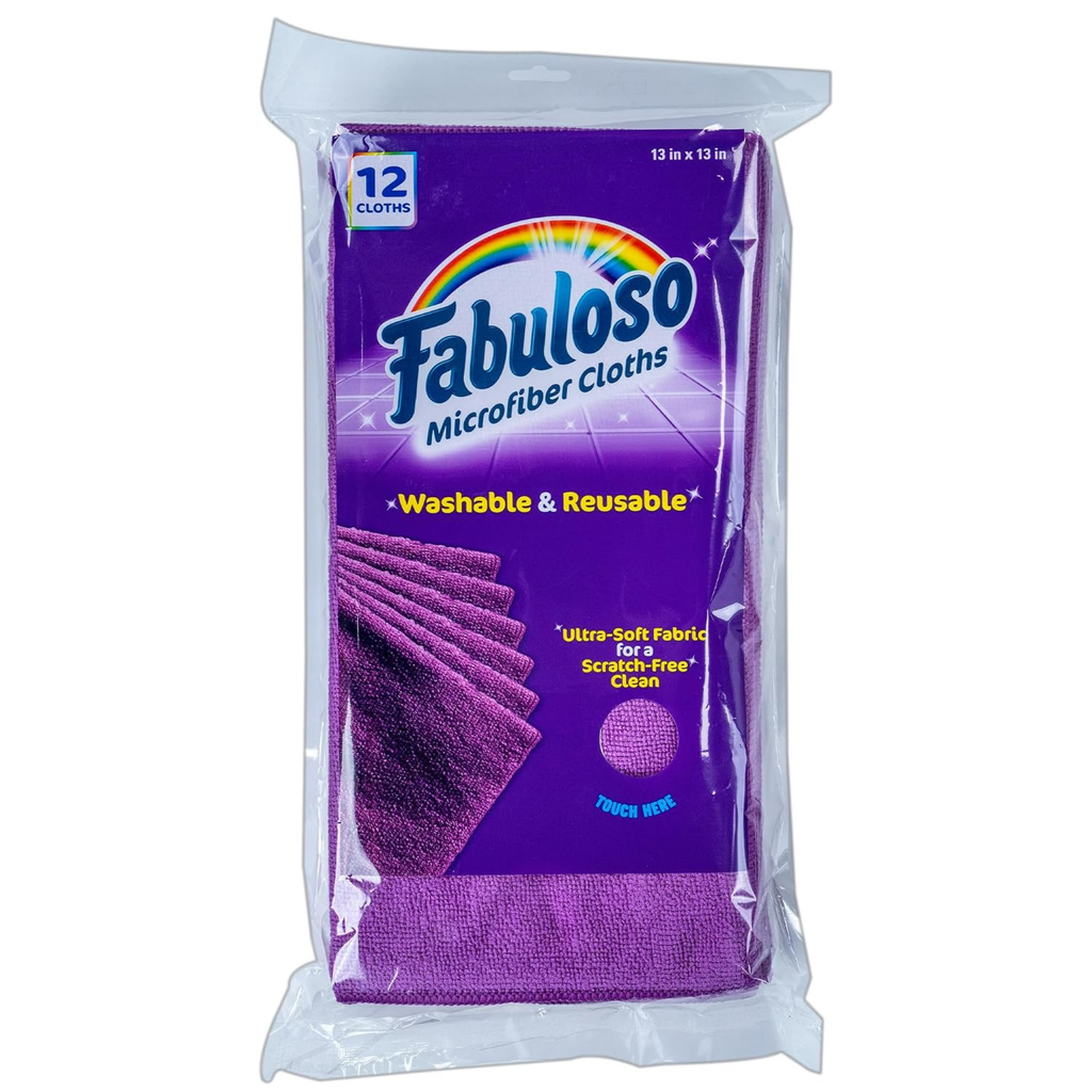 Fabuloso – Chiffons microfibre violets, lot de 12