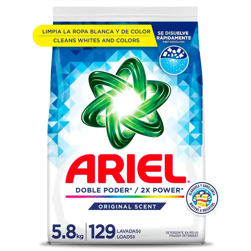 Ariel Original, Lessive Poudre, 5,8 Kg, 129 Lavages