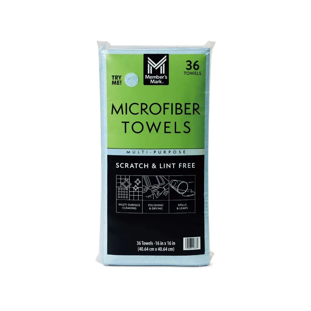 Member's Mark Chiffons Microfibre, 40,6 cm x 40,6 cm (Lot de 36 Chiffons)